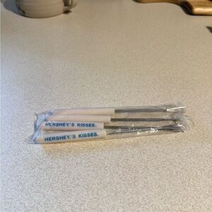 Vintage New in Pkg. Hershey's Kisses Fondue/Dipping Forks - White Handles.